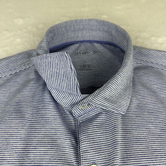 Johnnie-O Men's Performance Polo Shirt XXL Blue White Striped Short Sleeve - Picture 7 of 13